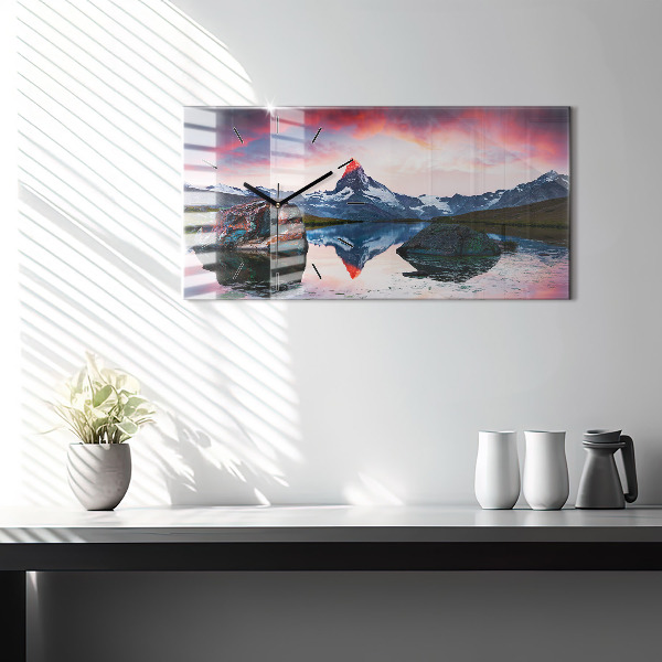 Reloj de cristal horizontal Lago Stellisee Matterhorn