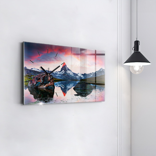 Reloj de cristal horizontal Lago Stellisee Matterhorn