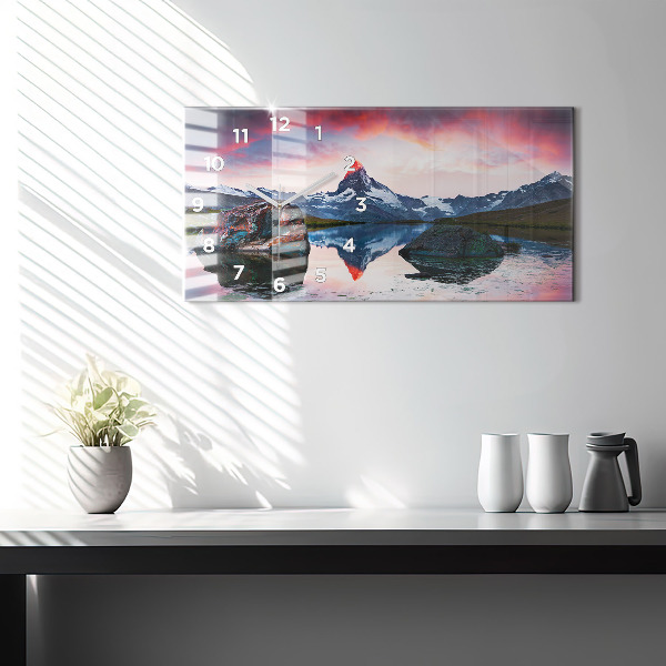 Reloj de cristal horizontal Lago Stellisee Matterhorn