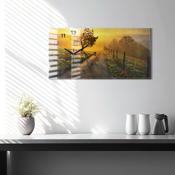 Reloj horizontal Niebla al amanecer