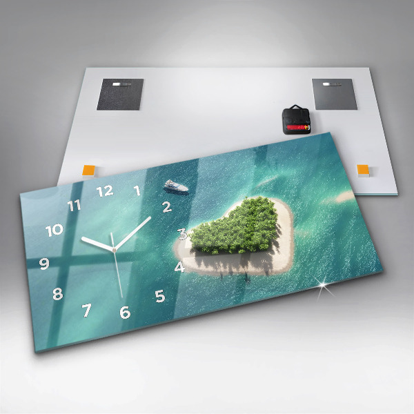 Reloj horizontal Isla corazón