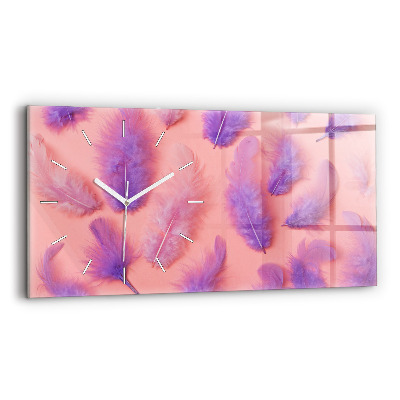 Reloj horizontal Plumas de colores