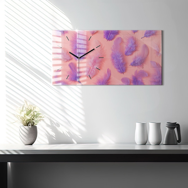 Reloj horizontal Plumas de colores