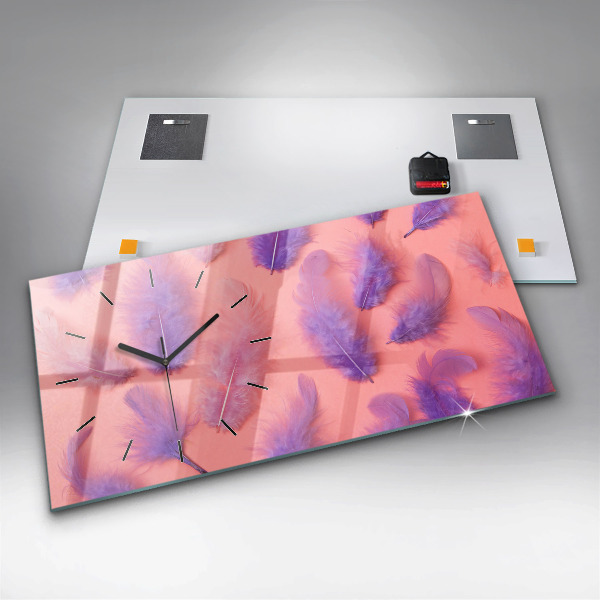 Reloj horizontal Plumas de colores