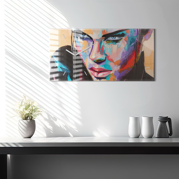 Reloj de cristal horizontal Retrato de mujer