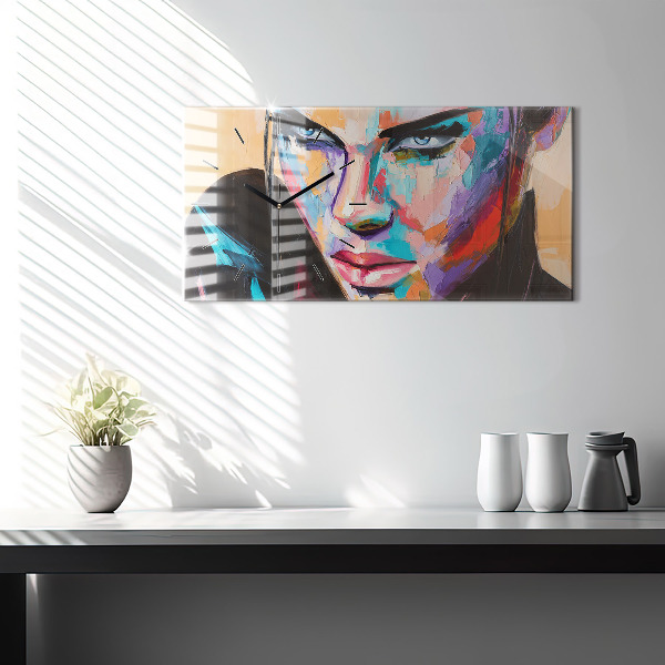 Reloj de cristal horizontal Retrato de mujer