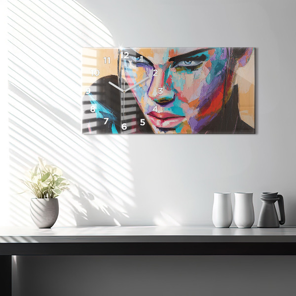 Reloj de cristal horizontal Retrato de mujer