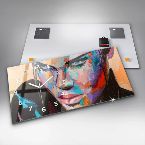 Reloj de cristal horizontal Retrato de mujer