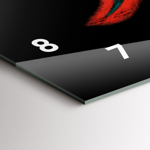 Reloj de cristal horizontal Plumas de pájaro en colores