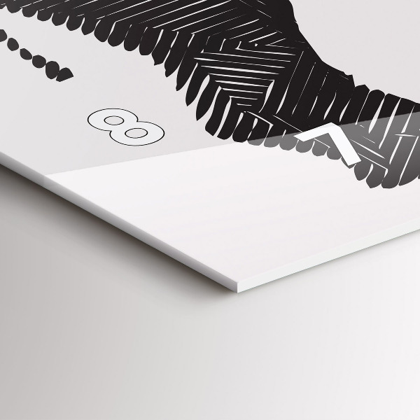 Reloj de cristal horizontal Rinoceronte line art