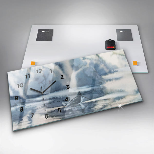 Reloj horizontal Pescador en un lago