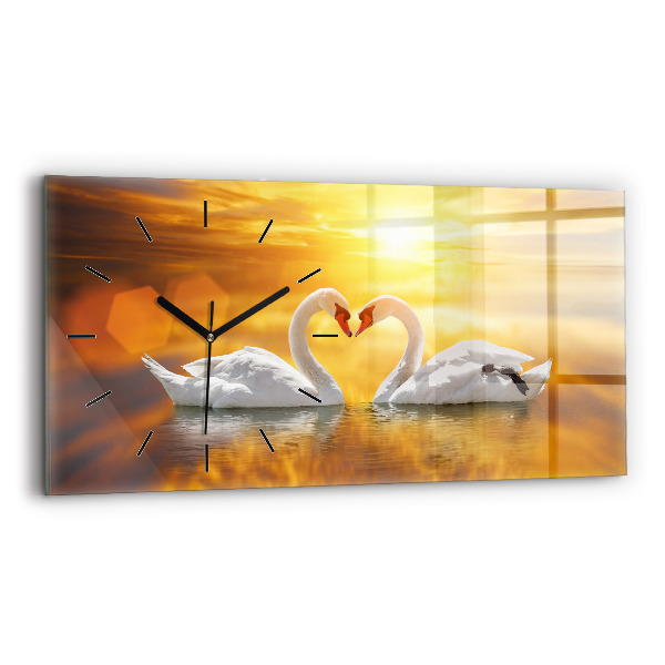 Reloj horizontal Cisnes enamorados