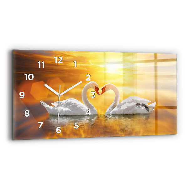 Reloj horizontal Cisnes enamorados