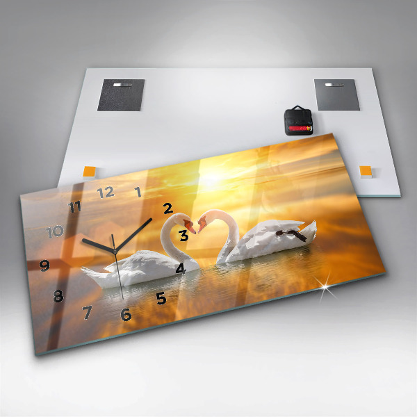 Reloj horizontal Cisnes enamorados