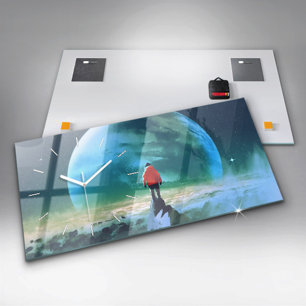 Reloj de cristal horizontal Hombre en la luna