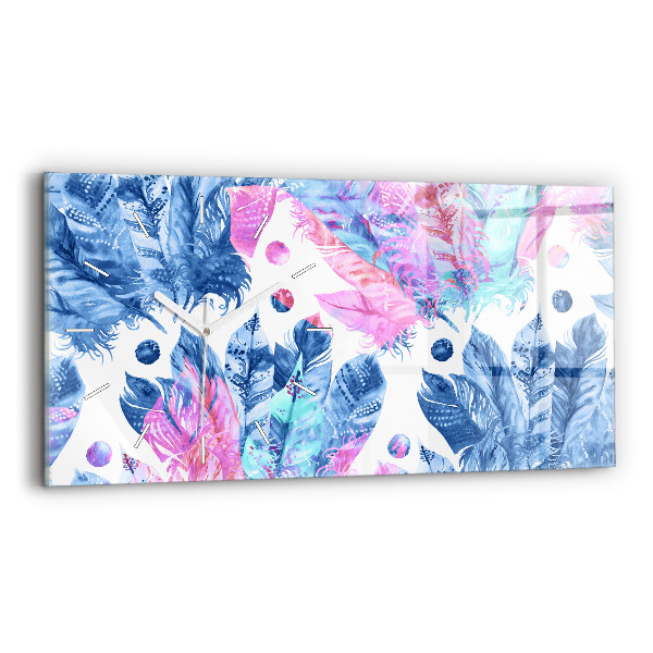 Reloj horizontal Plumas de colores