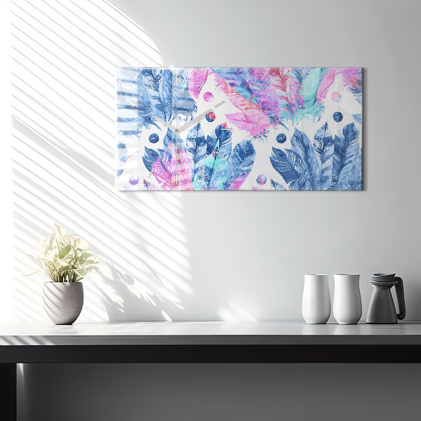 Reloj horizontal Plumas de colores