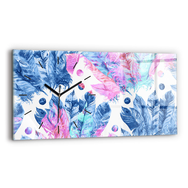 Reloj horizontal Plumas de colores