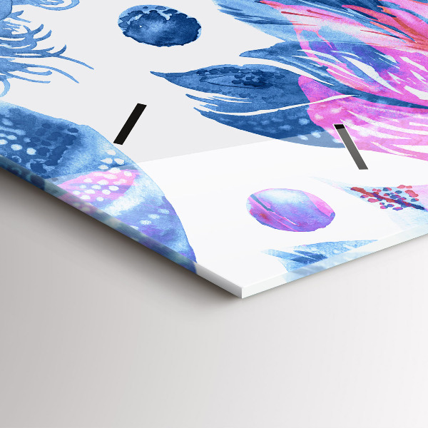 Reloj horizontal Plumas de colores