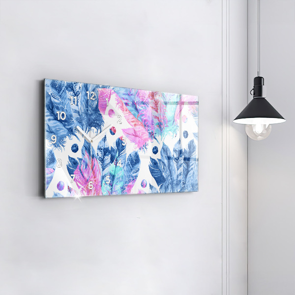 Reloj horizontal Plumas de colores