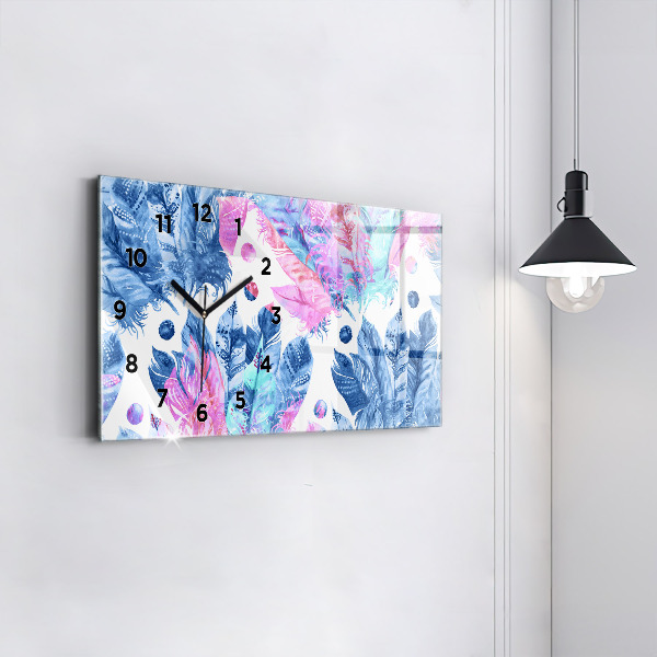 Reloj horizontal Plumas de colores