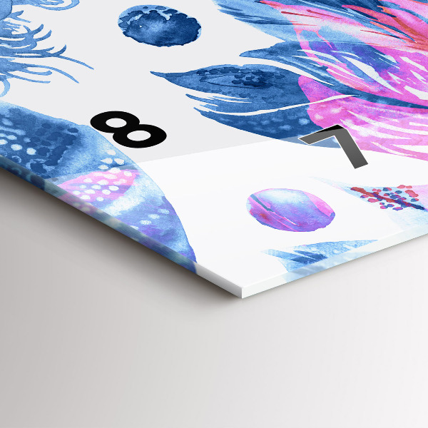 Reloj horizontal Plumas de colores