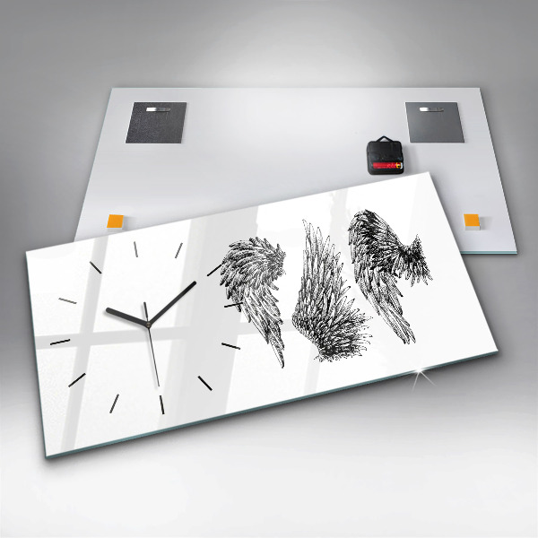 Reloj de cristal horizontal Alas de ángel