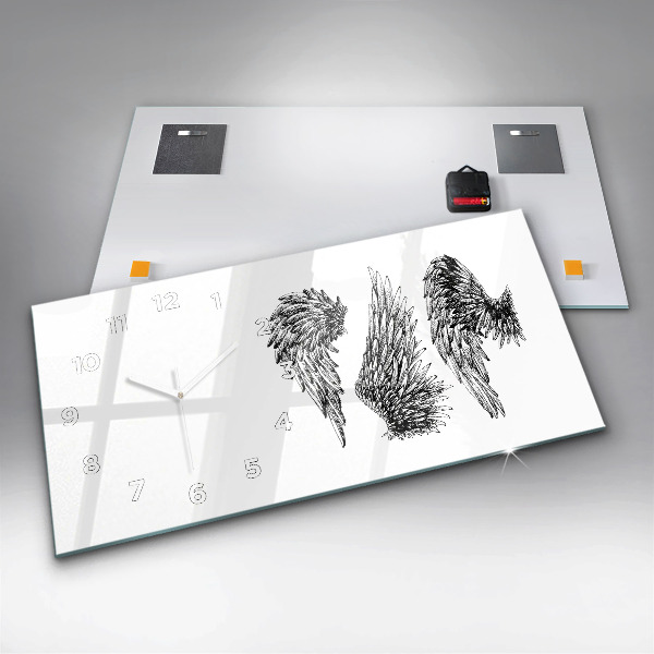 Reloj de cristal horizontal Alas de ángel