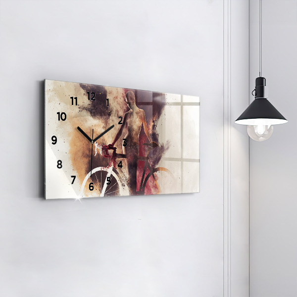 Reloj horizontal Mujer y bicicleta