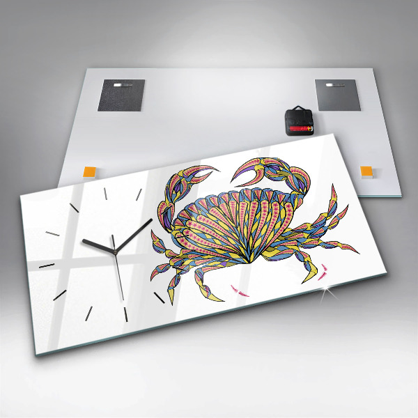 Reloj de cristal horizontal Cangrejo étnico