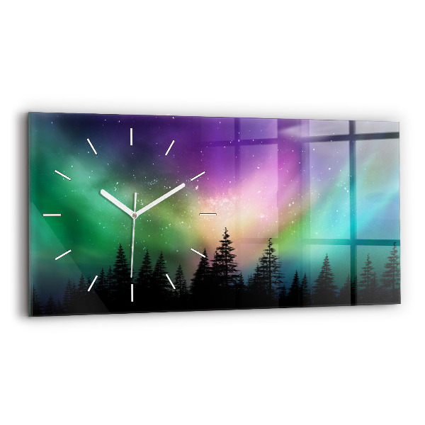 Reloj de cristal horizontal Aurora boreal