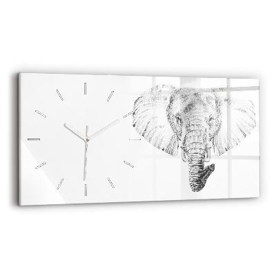 Reloj de cristal horizontal Vector cabeza de elefante