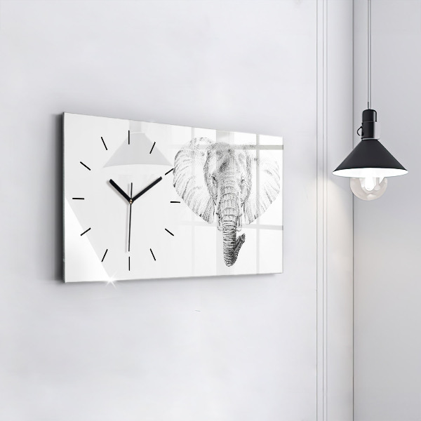 Reloj de cristal horizontal Vector cabeza de elefante