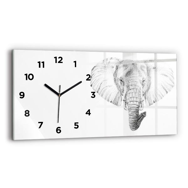 Reloj de cristal horizontal Vector cabeza de elefante
