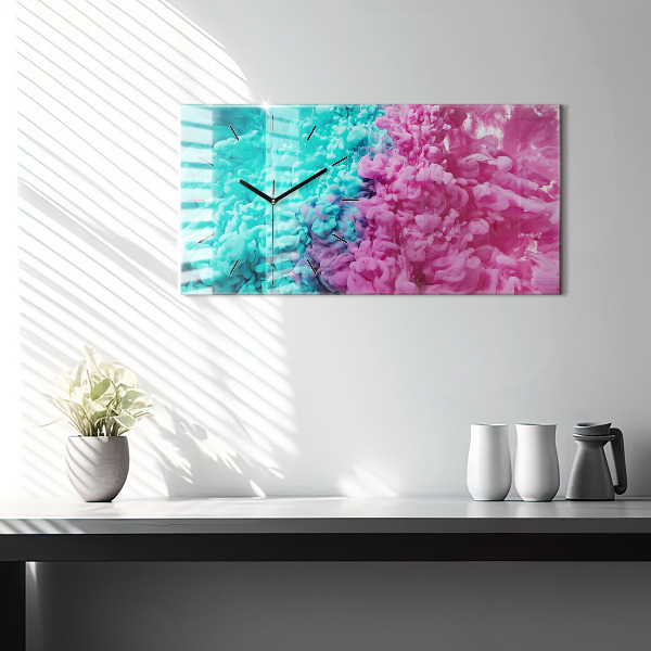 Reloj de cristal horizontal Arte moderno - manchas