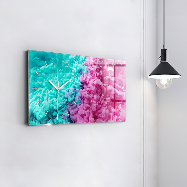 Reloj de cristal horizontal Arte moderno - manchas