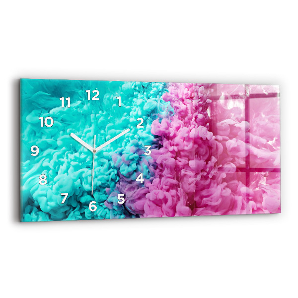Reloj de cristal horizontal Arte moderno - manchas