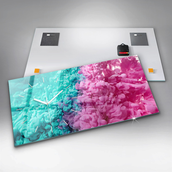 Reloj de cristal horizontal Arte moderno - manchas