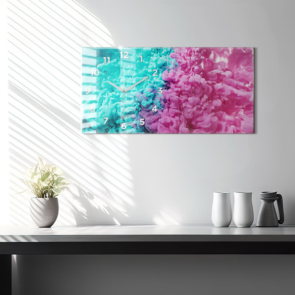 Reloj de cristal horizontal Arte moderno - manchas