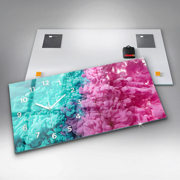 Reloj de cristal horizontal Arte moderno - manchas