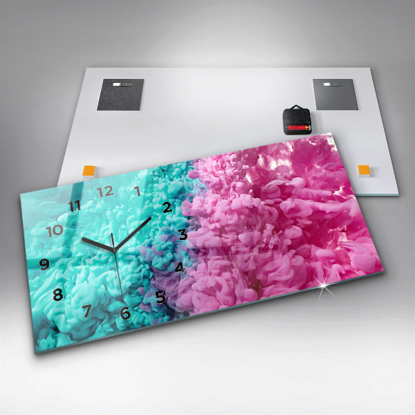 Reloj de cristal horizontal Arte moderno - manchas