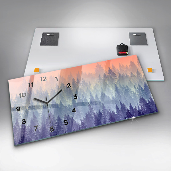 Reloj horizontal Bosque en la niebla