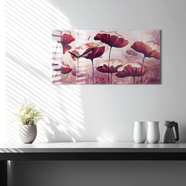 Reloj horizontal Flores Amapola en flor