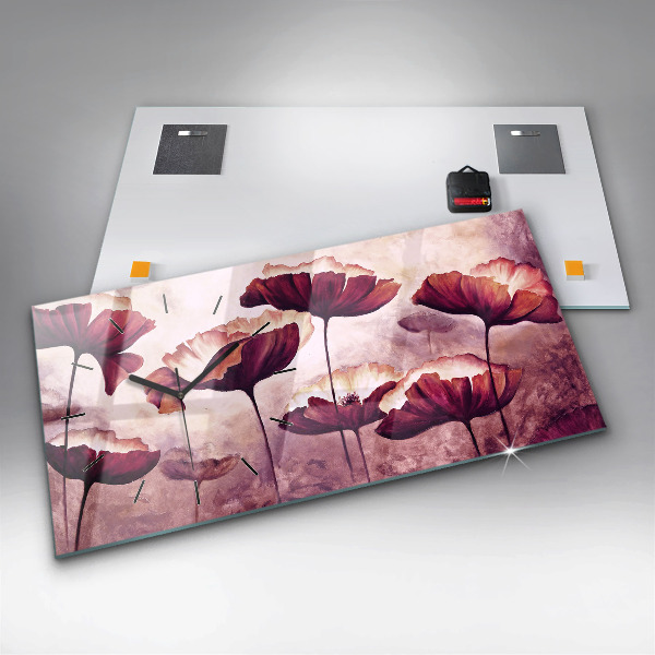 Reloj horizontal Flores Amapola en flor