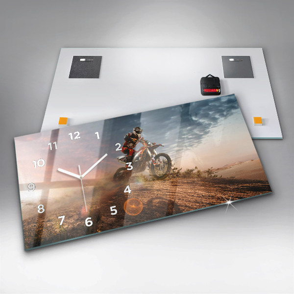 Reloj de cristal horizontal Hombre en moto
