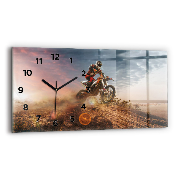 Reloj de cristal horizontal Hombre en moto