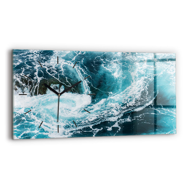 Reloj de cristal horizontal Olas espumosas