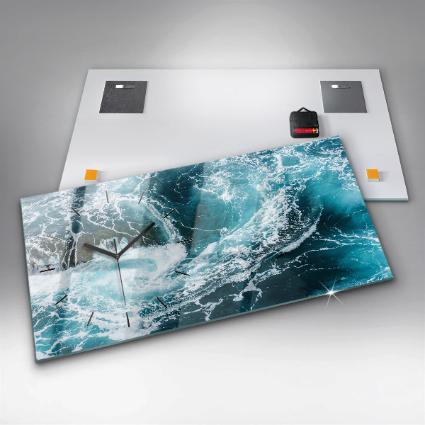 Reloj de cristal horizontal Olas espumosas
