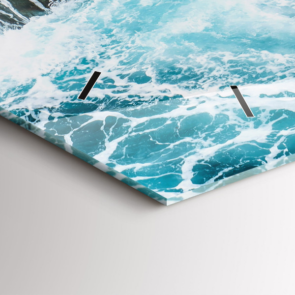 Reloj de cristal horizontal Olas espumosas