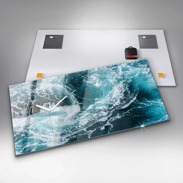 Reloj de cristal horizontal Olas espumosas